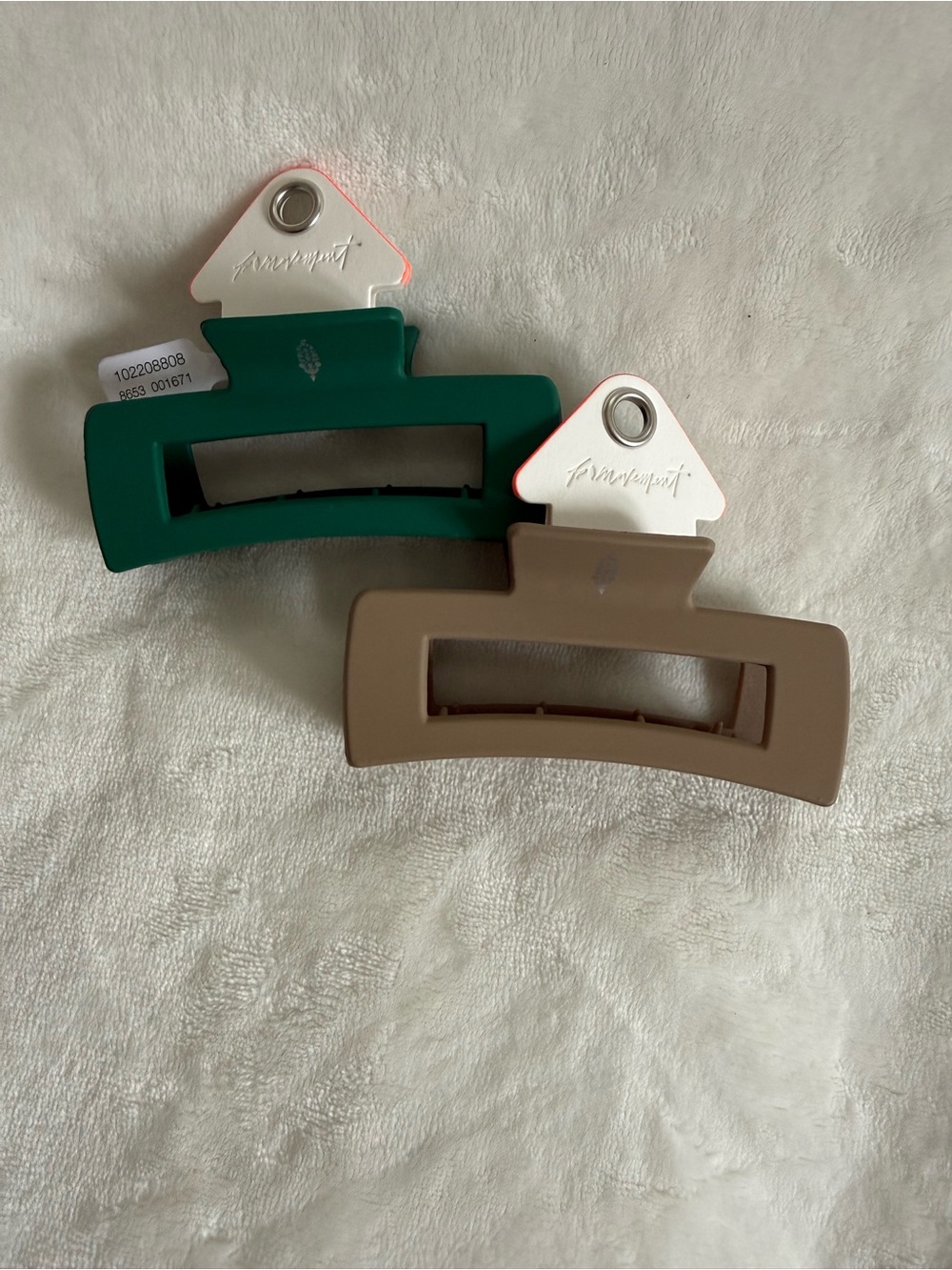 FP Movement by Free People Matte Forest Green & Taupe Hair Claw Set